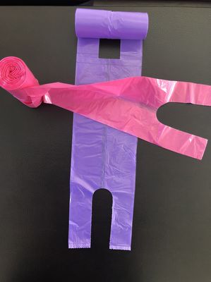 Tas Belanja T Shirt Di Roll Kantor Dan Penggunaan Di Rumah, Merah Muda Dan Ungu, Tempat Sampah Meja